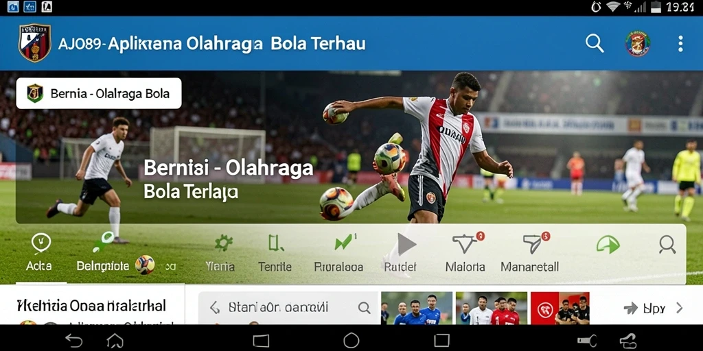 Tampilan antarmuka aplikasi Olahraga Bola AJO89 yang menarik.