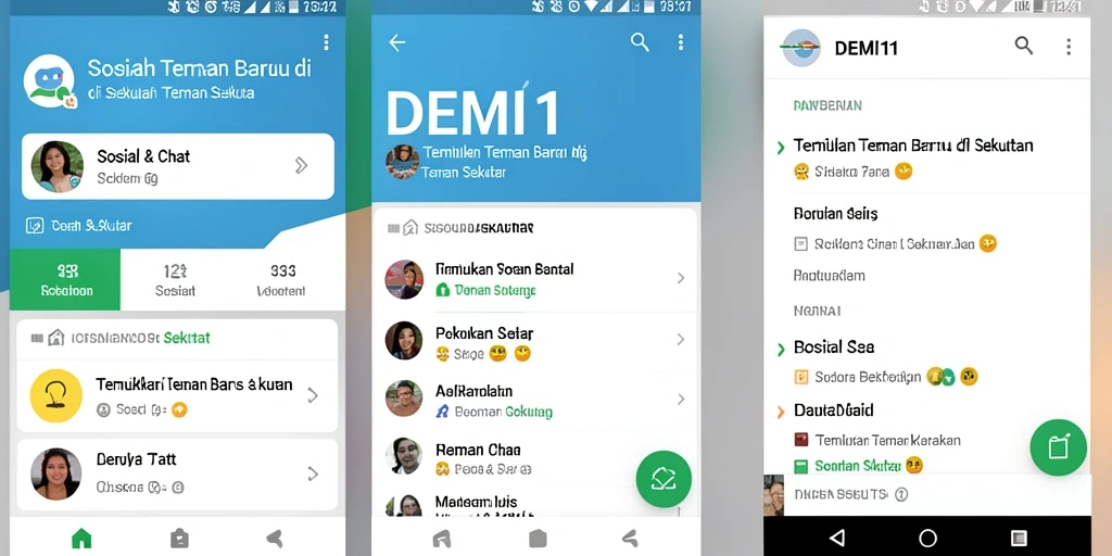 Tampilan antarmuka pengguna pada aplikasi DEMI11 yang menarik.