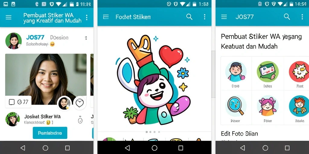 Tampilan antarmuka JOS77 yang mudah digunakan untuk membuat stiker WA.