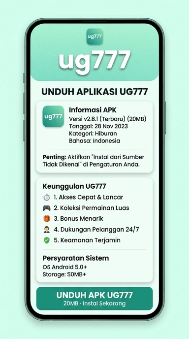 Tampilan halaman APK ug777