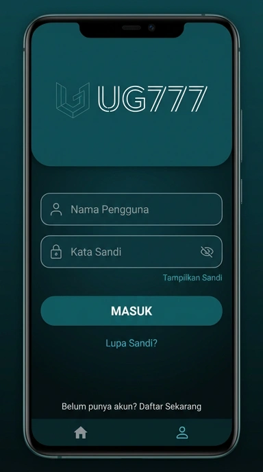 Tampilan halaman login ug777